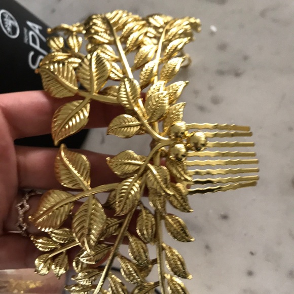Brand New Gold Tone Metal Leaf Crown +BONUS - Picture 2 of 8